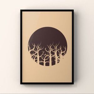 Modern minimalist stems abstract wall art